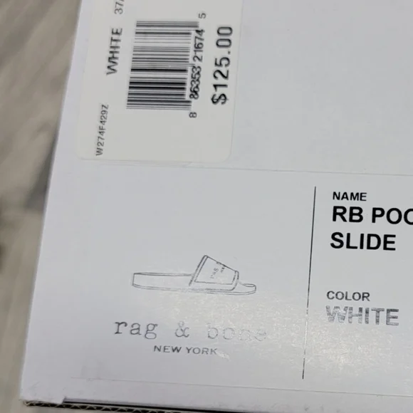 Rag & Bone Slide Sandal White Off White SZ 11 NIB New in Box - Picture 2 of 6